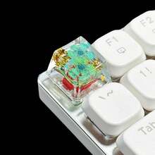 1个自粘式DIY树脂高透明干花键帽真花鲜花小满星机械键盘键帽单片OEM R4