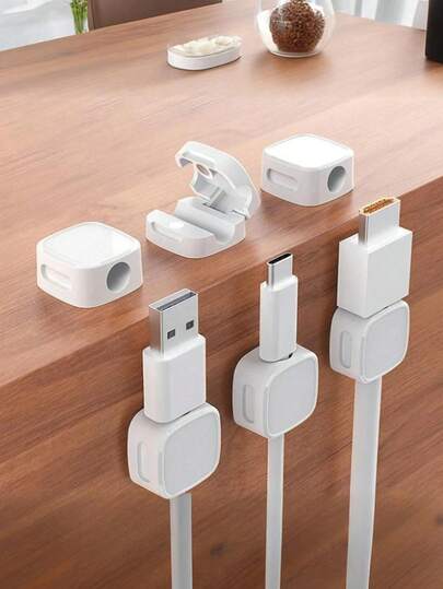 6 Stück/1 Stück magnetische Kabelclips, magnetische Kabelclips für den Schreibtisch, Schlitz-Kabelclips, Kabelorganizer-Clips, Kabel-Fixierer, Kabelorganizer für den Schreibtisch, Ladekabel-Fixierer, Kabelorganizer für das Nachttischchen, Kabel-Management-Clips, selbstklebende Kabel-Organisation, geeignet für USB-Kabel/Stromkabel/Drähte, Auto und Schreibtisch, Zuhause und Büro (zufälliger Stil)