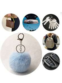 水獭毛绒球钥匙扣 - 粉色 - 查看 2