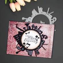 创意音乐金属切割模具，DIY剪贴簿相册和压花模板，贺卡制作工具，卡片纸切割工艺品，礼品卡制作模板模切。