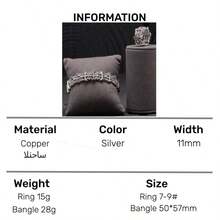 dazzdelic 2件套镀金3D三角形串珠弹力手链戒指套装，男女通用日常佩戴 - 2件套裝 - 查看 14