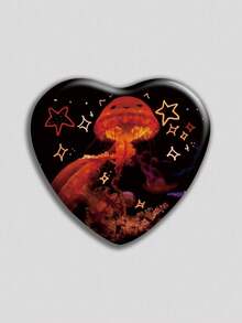 Heart-Shaped Badge, Classic & Fashionable Badge/Brooch, 2D Flat Design, High-Quality Metal Accessory, Suitable For Decorating Clothes, Hats, Backpacks, Ideal Novelty Gift For Friends, Classmates, Colleagues, And Family On Holidays - Multicolor - View 7