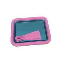 3件套（托盘+2个刮刀）不锈钢手动卷式冰淇淋机套装，家用卷式冰淇淋机，带冷冻托盘和2个刮刀，DIY冰淇淋托盘，不锈钢冷冻甜点机，适合情人节礼物、饮料调制、奶茶店、家庭鸡尾酒、夏季特色饮品、咖啡机、饮料爱好者、派对食品准备，制作清爽创意特色饮品，冰淇淋机，刨冰，冰淇淋，意式冰淇淋机。