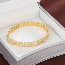 1pc Unique Double Rope Design Zirconia Inlaid Women Fashion Bracelet - Multicolor - View 4