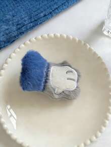 1个女士毛绒爪印发夹，可爱柔软，适合秋冬日常佩戴/卡哇伊风格装扮，可作头饰、发夹、发卡等。 - 彩色 - 查看 9