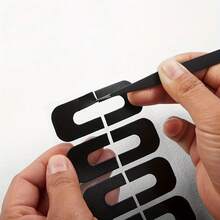 10pcs/Sheet U-Shaped Nail Polish Protector Stickers, One-Time Use Nail Art Stickers To Prevent Polish Overflow - Black - View 9