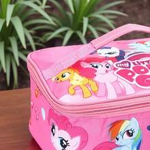 1pc My Little Pony Lunch Bag - Pink Insulated Tote Bag, Cartoon Pony Pattern, Oxford Cloth Material, Aluminum Foil Lining, Hand Washable, Suitable For School, Office, Camping And Parties, Insulated Lunch Bag, Fun Design, Sturdy Handle (Non-Food Contact) - Multicolor - View 6