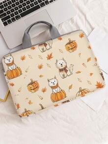Bolso para laptop con estampado de perro, accesorios de tela para computadora, bolso suave para laptop, funda protectora suave para computadora, funda protectora para laptop, bolso de cuero plano, cierre de cremallera para laptop, funda protectora para computadora, útiles escolares y de oficina, oferta especial de regreso a clases - Multicolor - Ver 7