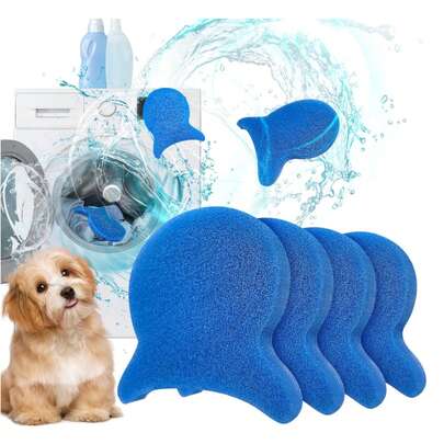 1/4 miếng dụng cụ loại bỏ lông thú cưng tái sử dụng, hiệu quả trong việc loại bỏ lông thú cưng, bụi bẩn và vảy da chết khỏi chăn ga gối đệm và quần áo, thích hợp cho máy giặt và máy sấy, dùng cho mèo và chó.