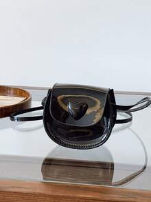 1 Pc Metallic Heart Mini Purse, Girl's Fashionable Multi-Color Crossbody Bag For Casual Style, Compact Tiny Handbag,For Girls/Teens,For Daily Use/Shopping/Festivals - Multicolor - View 17