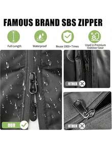 210D Oxford Cloth,Outdoor Patio Heater Covers With Zipper And Storage Bag,Patio Heater Covers Outdoor Furniture Of Dustof -Reant Sunlig-Reant Snow-Reant,Suitable For Large Circular Vertical Patio Heater Covers, Zippered,Black - Multicolor - View 4