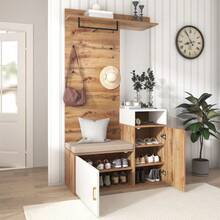 Bedroom Armoires - White + Wood + MDF + Particle Board - View 11