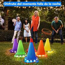 Juego de Carnaval 3 en 1 Juego de Lanzamiento de Aros Anillos de Plastico Bolsas de Frijoles Conos Fiesta de Cumpleaños Escuela Interior Exterior Juegos de Patio para NiñosDiversión infantil, juegos felices, imprescindibles para los niños - Multicolor - Ver 3