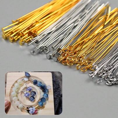 150个金属彩色铁质头针，适用于DIY珠宝制作、手工串珠、工艺品制作等。