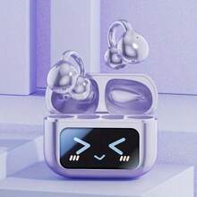 M100 Clip-On Audio Visual Touch Headset - Wireless 6.0, Dual Purpose Music & Talk, Smart Sport Model With Decorative Earring, Available In Multiple Colors - 紫色 - 查看 5