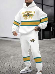 Jacks-Onville Jaguars Casual Hoodie Jogging Sweatpants Tracksuit Set, Football Team Men's Tracksuit Set, Men's Game Day Hoodie Set - 彩色 - 查看 2