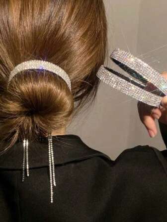 1 st hårknut med strass, lämplig för vardagsbruk