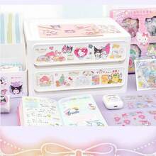 SANRIO 100张可爱卡通贴纸套装，图案不重复，DIY贴纸，多种风格，装饰填充物，生日礼物，儿童节礼物，水瓶贴纸，手机壳贴纸，笔记本贴纸，手账贴纸/自行车装饰贴纸 - 彩色 - 查看 8