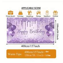 Decoração de Aniversário com Bottom Iluminado de Balões Roxos Chamativo com Texto "Feliz Aniversário", Adequado para Festa, Aniversário, Decoração Temática e Decoração Interna/Externa, Disponível em Vários Tamanhos - Multicolorido - Visão 9