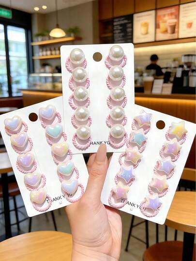 10pcs Kids Cartoon Thumb Screw Hair Hoops, Soft Touch Won't Damage Hair, Suitable For Photo Shoot Decoration, Also Great School Gifts