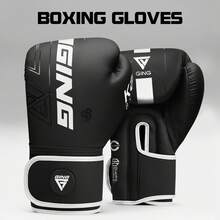 GINGPAI 适用于踢拳、综合格斗、泰拳、成人及青少年训练的拳击手套，专业格斗装备 - 彩色 - 查看 12