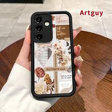 Cross Of Flowers Advanced Fashion Gift Case Compatible With Samsung Galaxy S24 Ultra Plus S25 S23 S22 Ultra Plus Shockproof Full Camera Protection Durable Slim Silicone Cover,Suitable For IPhone17 Air - 黑色 - 查看 2