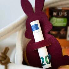 20pcs Easter Creative Money Gift - Bunny Holding Coin Purse - Rabbit Shaped Easter Holiday Coin Pouch