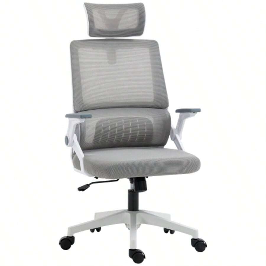Vinsetto Ergonomic Office Chair With Adjustable Headrest And Armrests, Height Swivel With Tilt Function And Mesh Lumbar Support