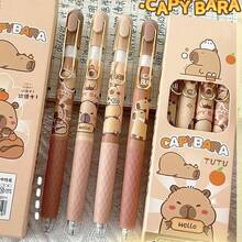 4 Pcs Cute Gel Pens Capybara Retractable Pens Cartoon Pen 0.5mm Black Ink Writing Pen Women Men Office Supplies Back To School Supplies 4Pcs Capybara - 4隻水豚 - 查看 6