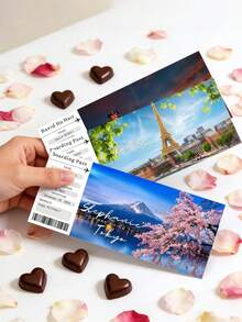 8/16/24Pcs Custom Boarding Pass Ticket – Personalized With Photo, Destination Location And Text, Romantic Travel Souvenir Boarding Pass, Suitable For Valentine's Day Gifts, Couple Trips, Proposals, Anniversaries & Special Occasions - Multicolor 2 - View 6