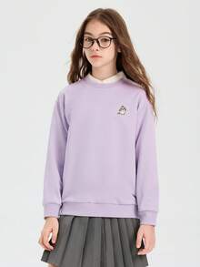 Boys' Long Sleeve Sweatshirt, Versatile Spring Top 2026 - Purple - View 2