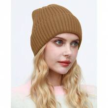 ROYBENS Womens Satin Lined Beanie For Men Wool Knit Cuffed Warm Winter Hats Fisherman Beanies Women Soft Skull Cap Unisex,6-75/8,1pcs--LightCoffee - 1 cái -- Cà phê nhạt - Xem 4
