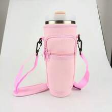 1pc 40oz Insulated Water Bottle Sleeve With Handle, Straw Cup Holder, Fits Various Outdoor Activities Like Walking, Cycling, Camping, Hiking, Multifunctional Water Bottle Accessory With Phone Pocket - Multicolor - View 11