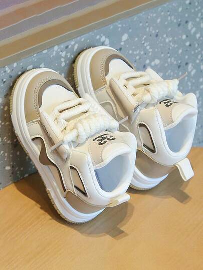 “幼儿高帮运动鞋 – 亮丽撞色设计，可调节魔术贴搭扣，粗绳鞋带，防滑鞋底，时尚休闲日常童鞋”