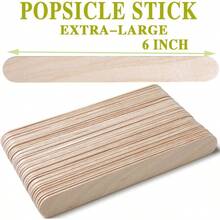 Pcs Sticks Sticks, 6 Inchx 3/4 Inch Sticks Natural Wood Popsicle Sticks Treat Sticks Sticks Crafts - Initial - View 3
