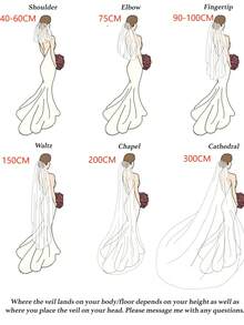1 pièce Voile de mariée en tulle scintillant et étoilé avec perles, voile de mariage à couche unique de longueur mi-doigt, accessoire de cheveux de mariage de longueur de chapelle - A - Voir 7