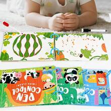 Montessori Early Education Farm Alphabet Ocean Numbers Erasable Pen Control Training Cards Early Education Book - Multicolor - View 4