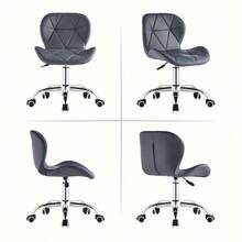 Office Desk Chair With Adjustable Height, Swivel & Foam - Padded Faux Leather Computer Chair Suitable For Home Office, Study, Bedside - Sturdy Chrome Base & Frame