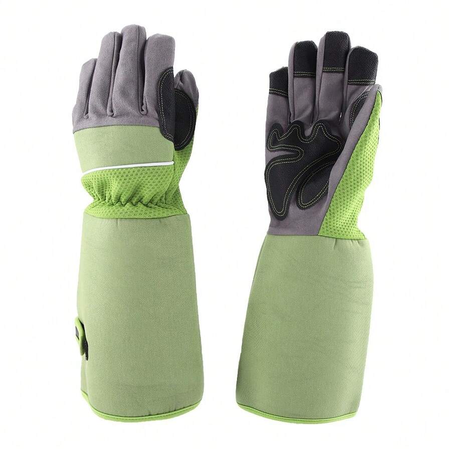 Puncture-Resistant Gardening Gloves For Pruning Roses - Durable Green Gardening Gloves - Green - View 1