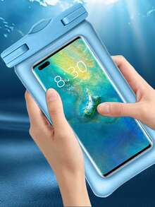 1个带双层气垫的防水手机袋，包含加厚气垫套，支持触屏操作，可用作手机保护套、便携式手机袋、颈挂式手机袋、防水潜水袋和自封袋，适用于游泳、潜水摄影、漂流、户外活动、旅行和运动。 - 彩色 - 查看 5