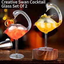 Swan-Shaped Cocktail Glasses, Tall Glasses, Stemmed Beverage Glasses, Elegant Drinking Glasses, And Martini Glasses Are Suitable For Dinner Parties, Weddings, Bars, And Restaurants.(Straws Are Provided.) - White - View 10