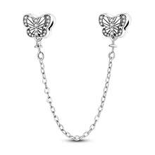 1 Pc Sliver Color Exquisite Infinite Love Bow Star Moon Palm Eyes Butterfly Flowers Clover Versatile Safety Chain Charm Fit Original Bracelet Necklace Pendant Beads For Diy Jewelry Making, Ideal Choice For Women'S Daily Jewelry Accessories-Birthday Jewelly Gifts - Silver - View 17