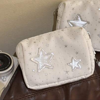 韩版新款INS闪亮星星卡包，简约便携收纳袋，可爱化妆包