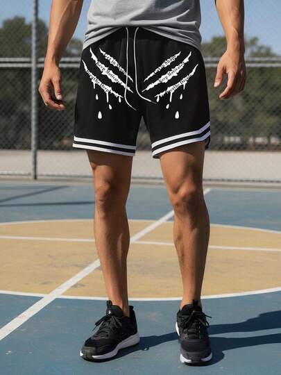 男士篮球短裤，适合日常休闲穿着、户外运动、街头穿搭、通勤、旅行和度假。