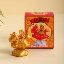 2026 - New Style - Bestseller - Money Horse Statue: A Cute Cartoon "Rolling Wealth" Small Statue, A Desk Small Statue, A Feng Shui Decoration, Symbolizing Good Luck, A Spring Festival Gift For Colleagues, Boyfriends And Girlfriends (Pipe, Machine, Desk Accessories). - Multicolor - View 7