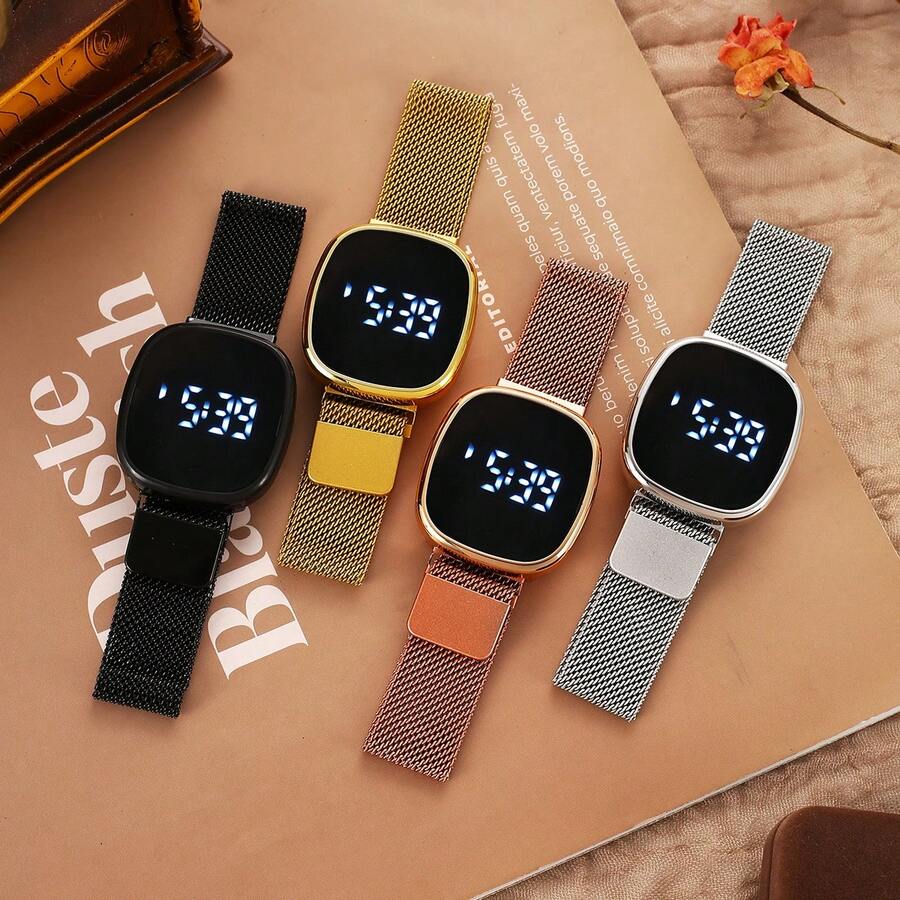 Jam Tangan Elektronik Bulat LED, Jam Tangan Layar Sentuh Fashion Olahraga Pelajar Unisex - Satu-Ukuran - View 1
