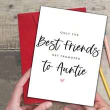 送给闺蜜的独特怀孕公告卡 - “只有最好的朋友才能升级成为阿姨” - 设计精美、适合派对、庆祝新晋阿姨和各种场合的完美独特礼物