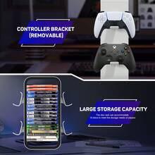 IINE Game Card Disc Box Tape Storage Rack, Compatible With 2, Switch 1 Pro Controller, Series X/S, One Controller, Slim Controller, And Others. The Disc Box Stand Is A Storage Rack That Is Compatible With 2 Accessories. It Supports 18 Game Discs And 4 Game Controller Joysticks. Made Of ABS Material