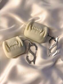 New Asymmetric-Shaped Tiger-Tooth Silicone Earphone Case, Innovative And Creative, Shockproof And Compatible With Apple Earphone Case 1/2/3/4/Pro/Pro2(Nd)/Pro(3rd)