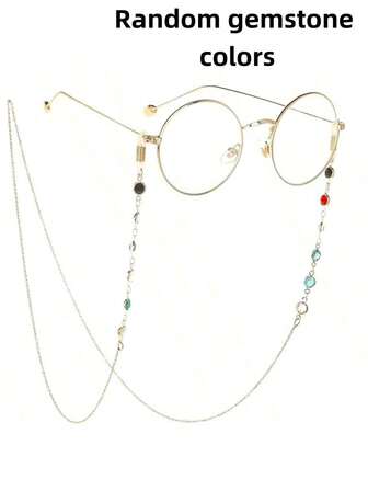 1pc Acrylic Rhinestone Mask Chain, Handmade Mask Lanyard, Eyeglasses Chain, Anti-Lost Anti-Slip Multipurpose Necklace